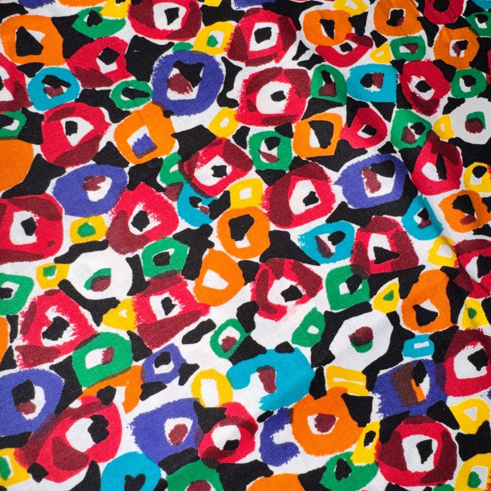 Abstract Geometric Retro Fabric Multicolor 2 Yards 43" Wide Bold Print